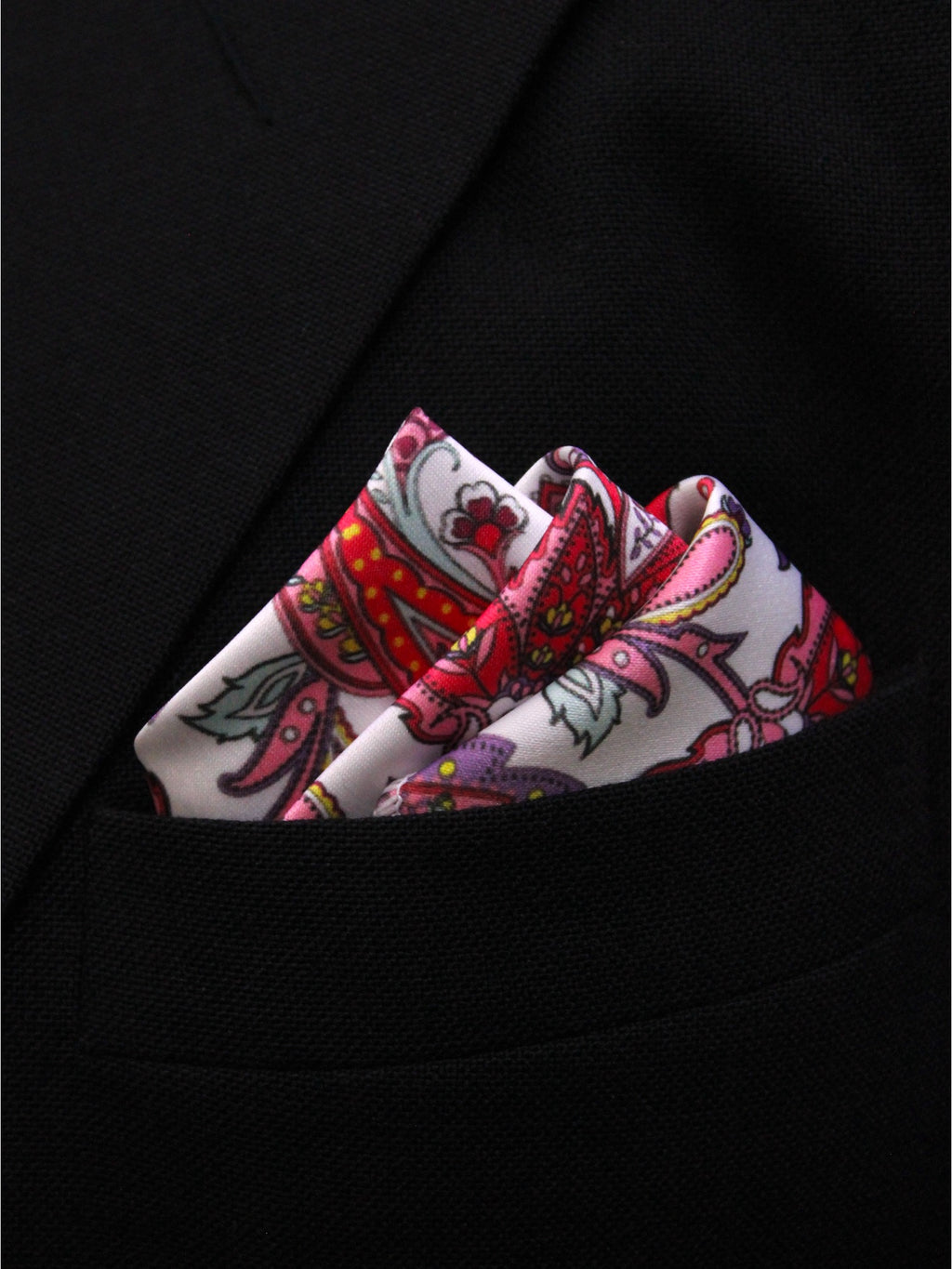 Red Paisley Microfiber Pocket Square