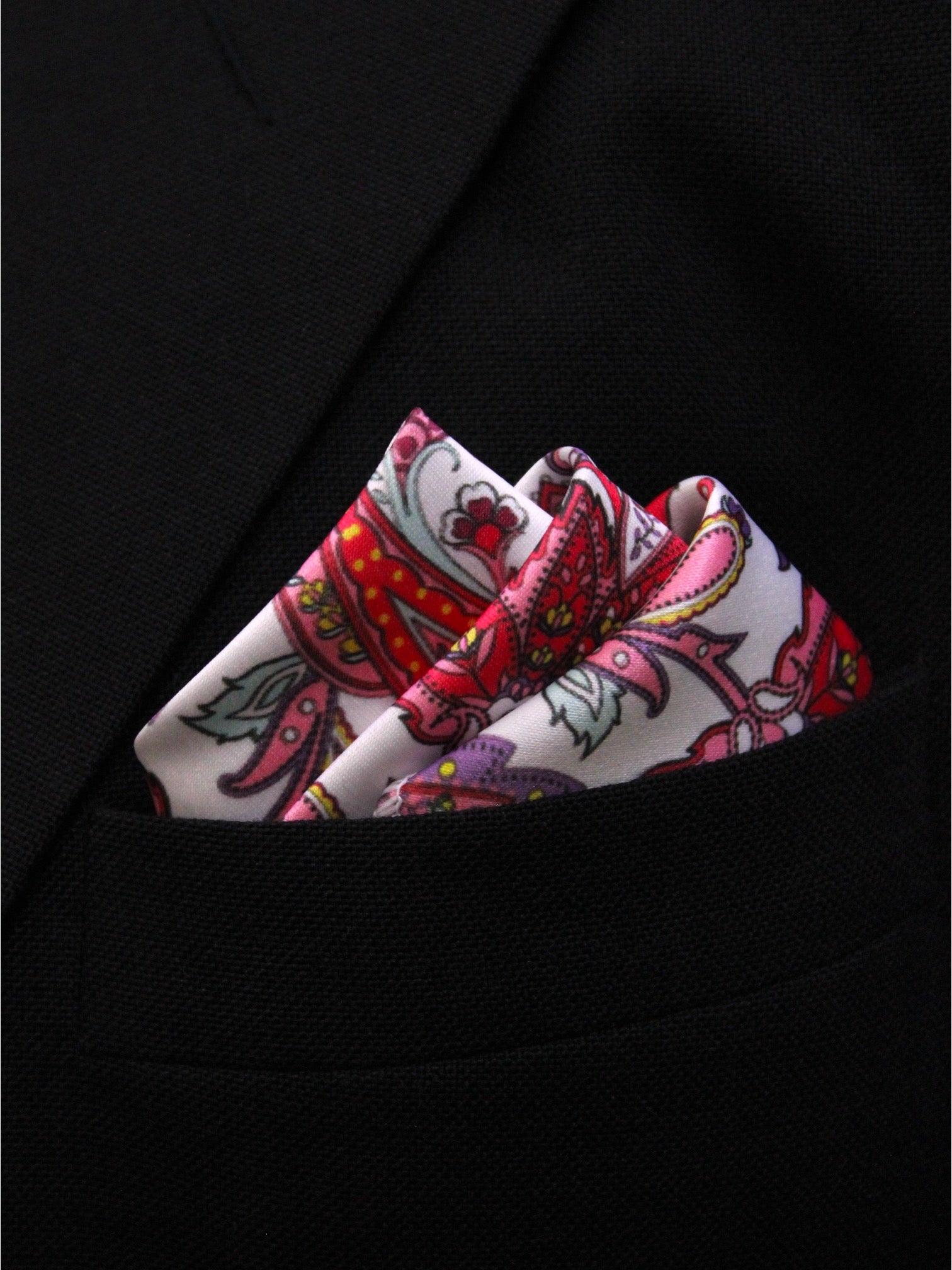 Red Paisley Microfiber Pocket Square
