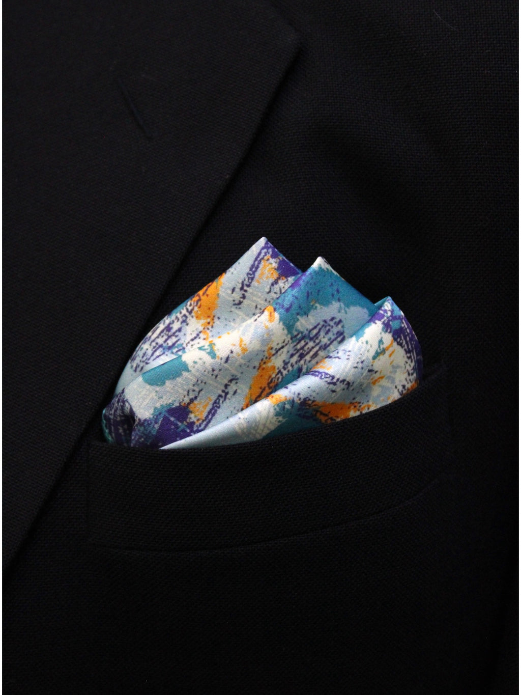 Multicolor Abstract Microfiber Pocket Square
