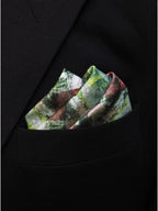 Green Abstract Microfiber Pocket Square