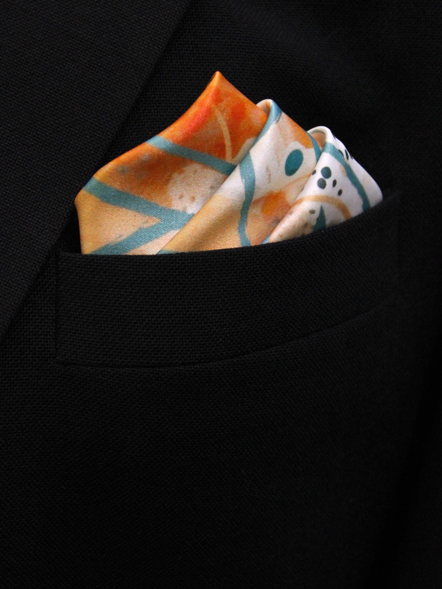 Abstract Multicolor Microfiber Pocket Square