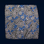 Blue Paisley Microfiber Pocket Square