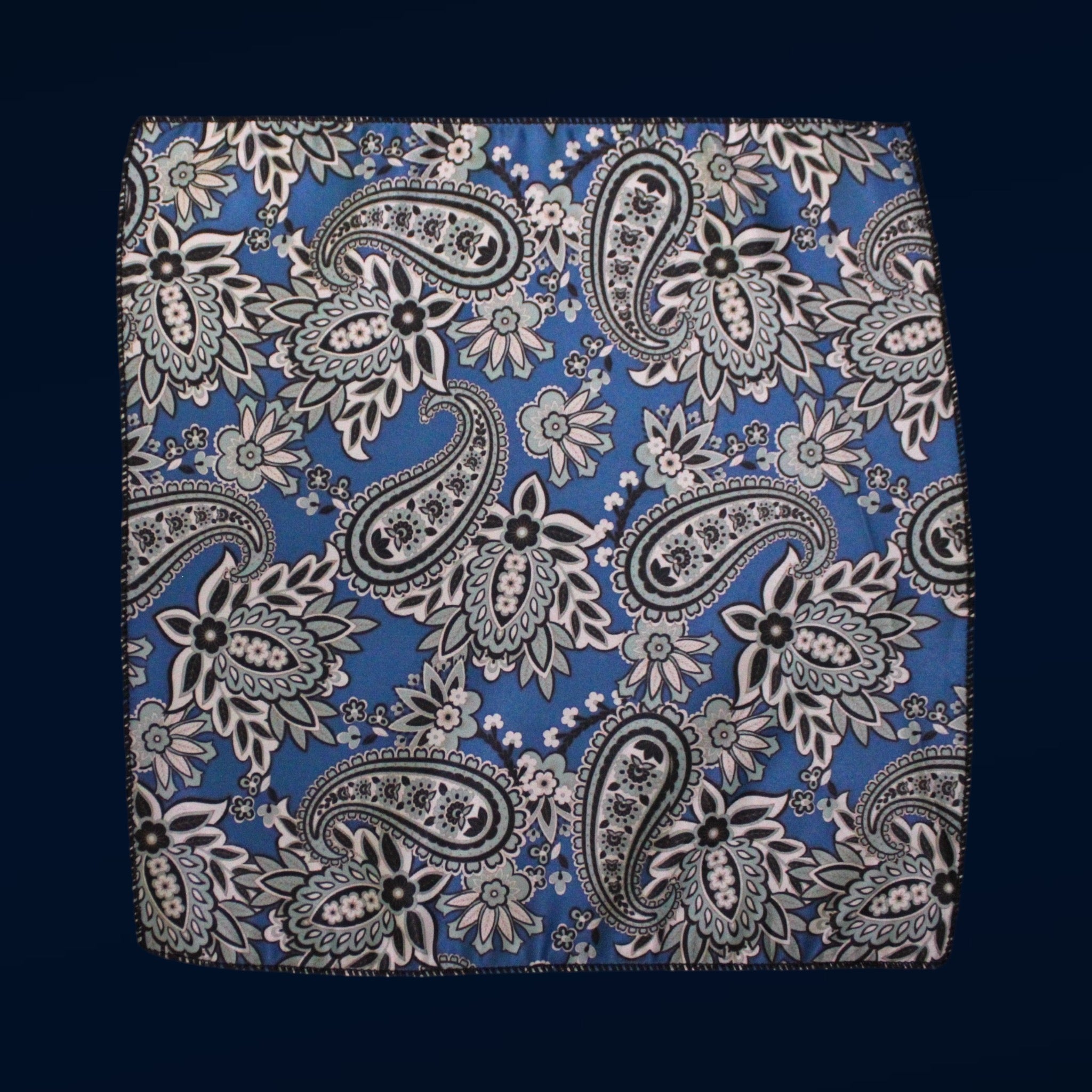 Blue Paisley Microfiber Pocket Square