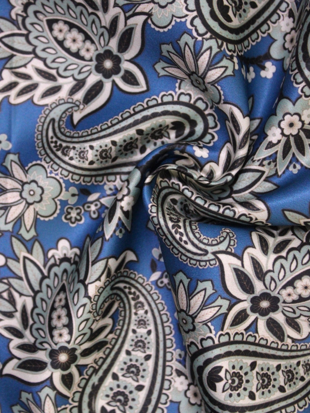 Blue Paisley Microfiber Pocket Square