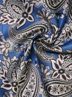 Blue Paisley Microfiber Pocket Square