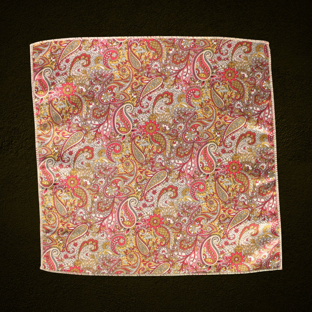 Multicolor Paisley Microfiber Pocket Square