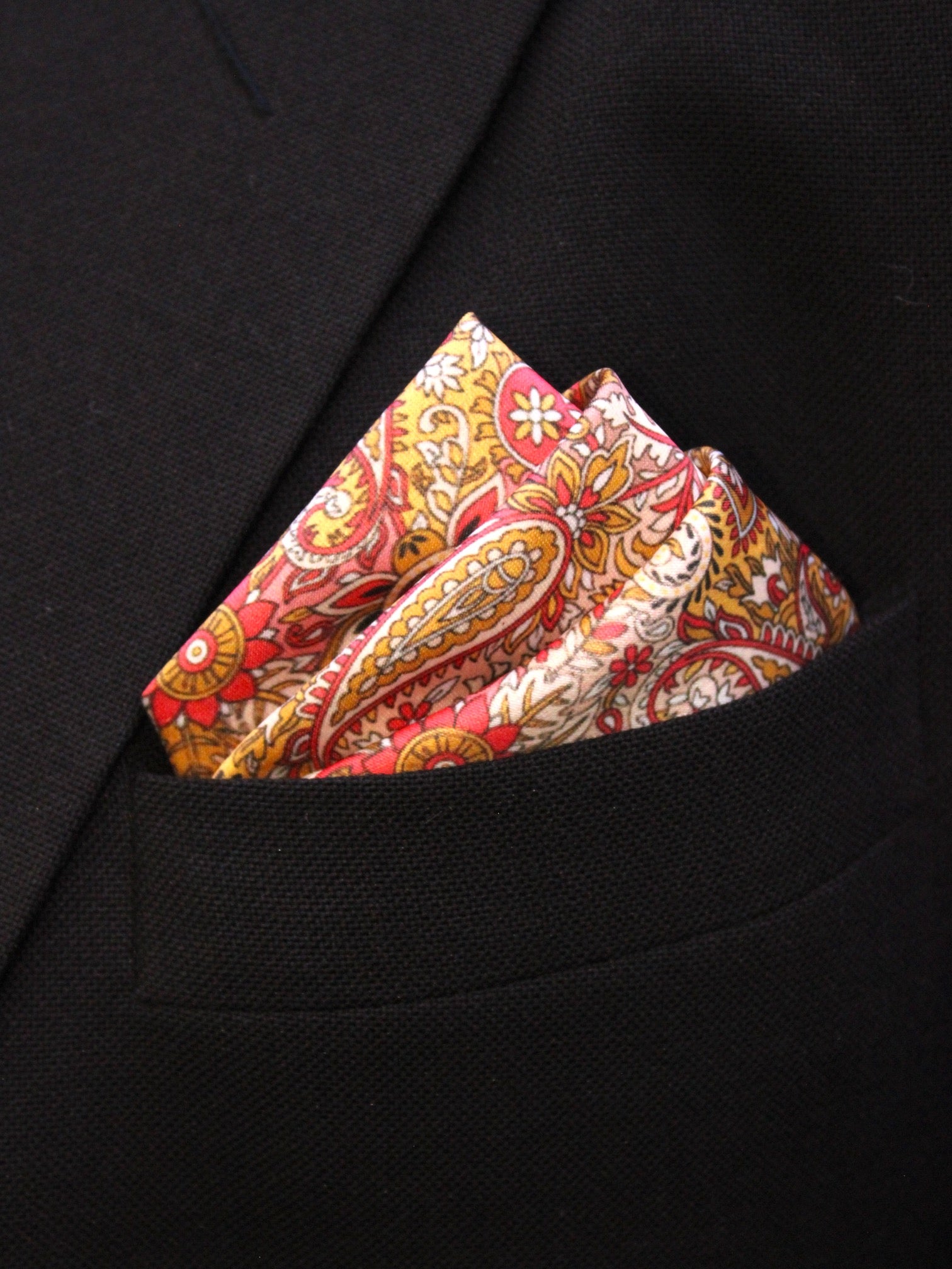 Multicolor Paisley Microfiber Pocket Square