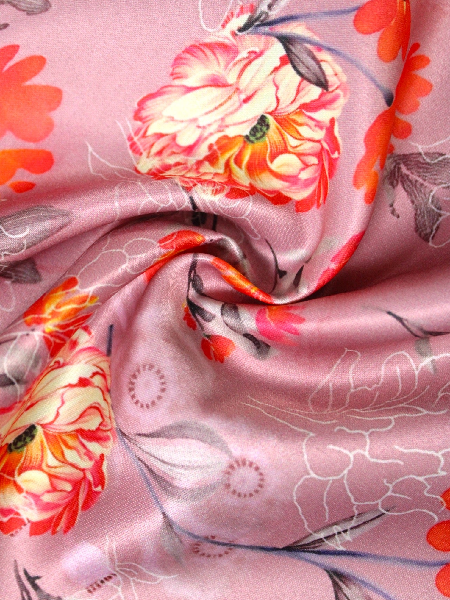 Pink Floral Microfiber Pocket Square