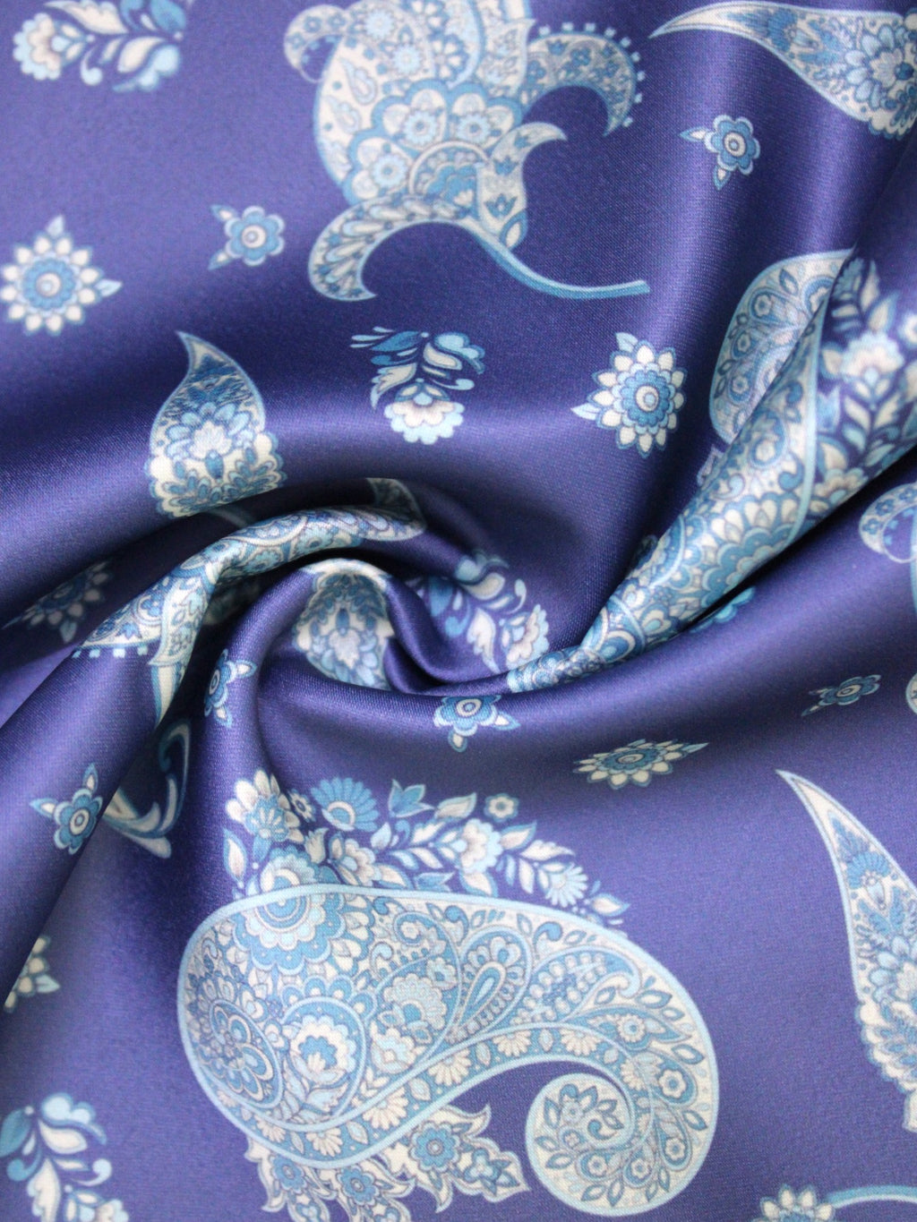 Navy Blue Paisley Microfiber Pocket Square