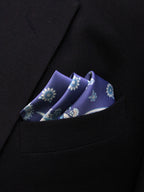 Navy Blue Paisley Microfiber Pocket Square
