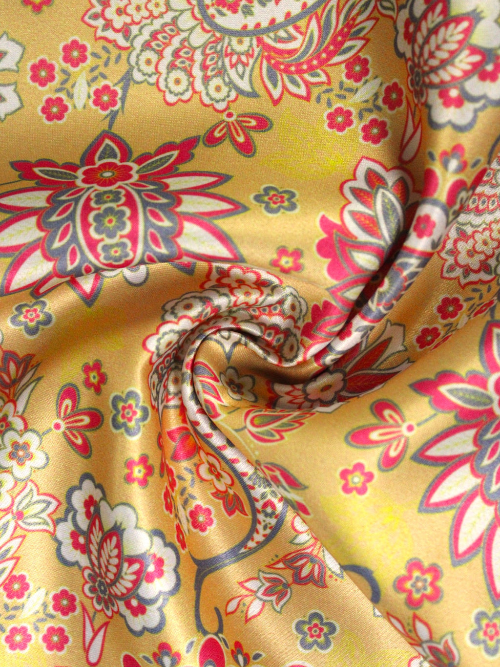 Gold Floral Paisley Microfiber Pocket Square