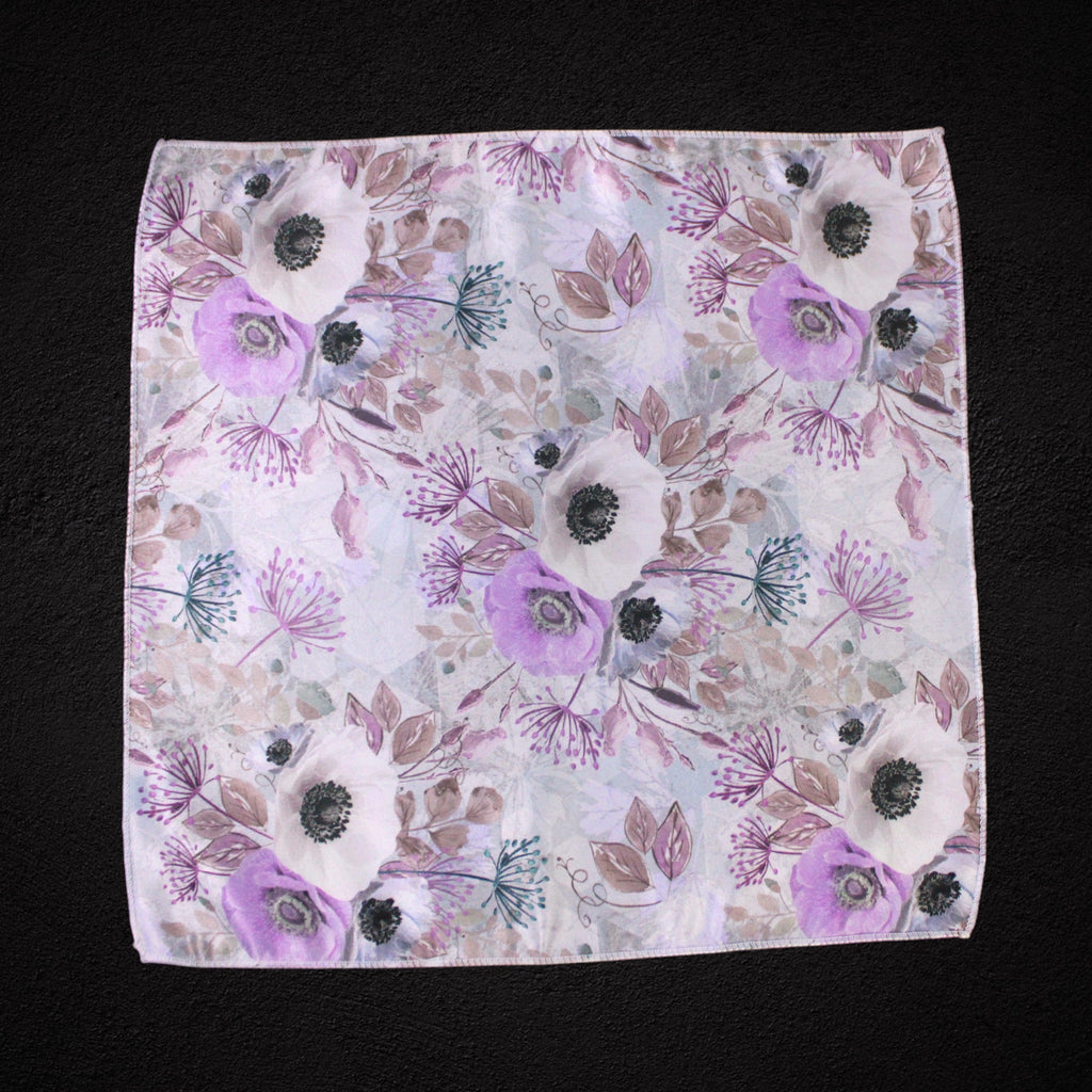 Lavender Floral Microfiber Pocket Square