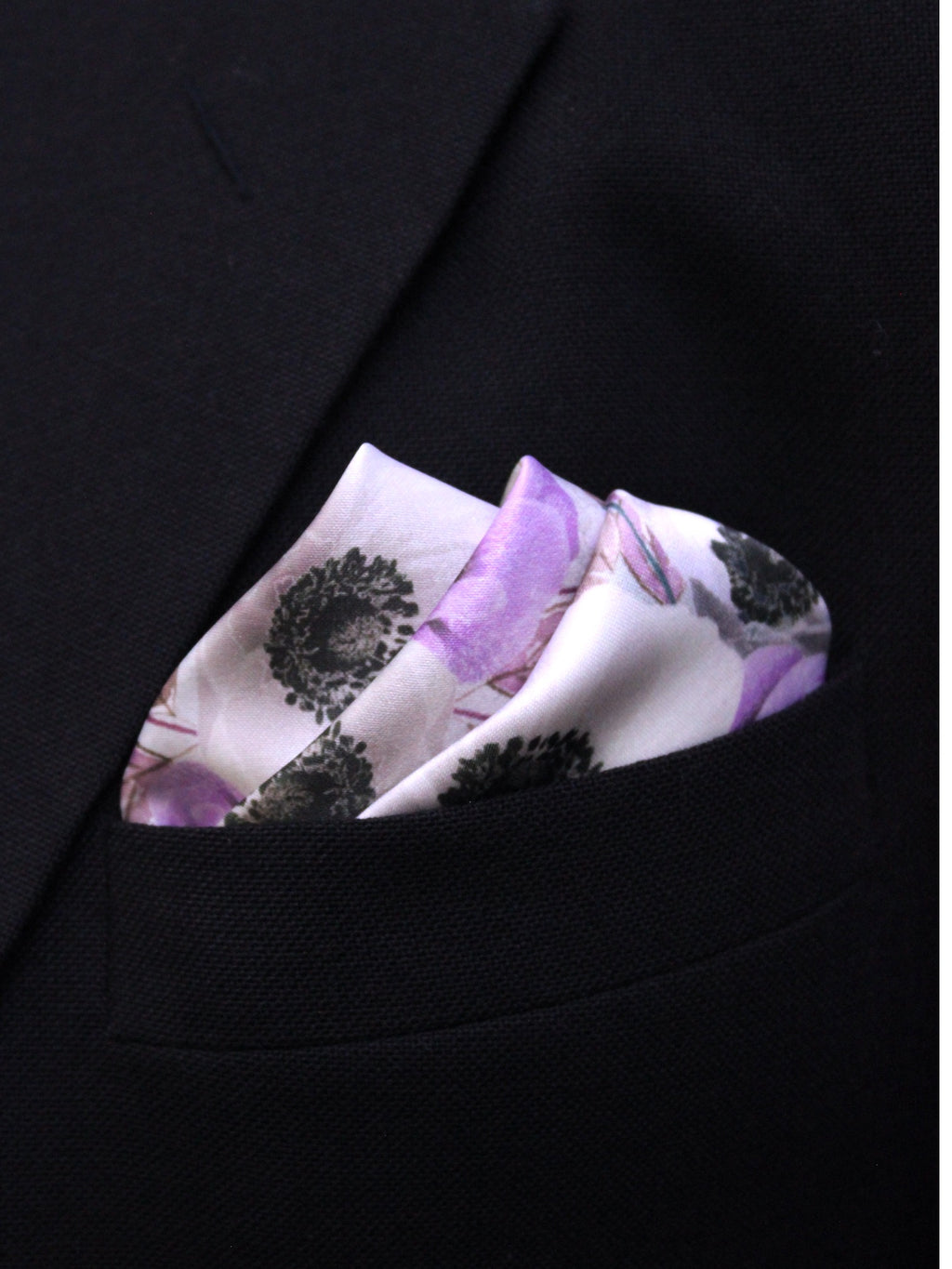 Lavender Floral Microfiber Pocket Square