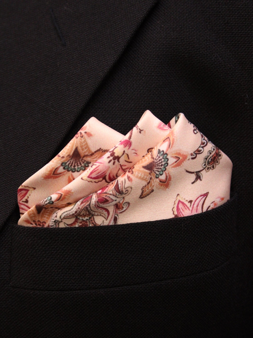 Beige Paisley Microfiber Pocket Square