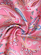 Pink Paisley Microfiber Pocket Square