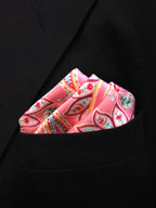 Pink Paisley Microfiber Pocket Square
