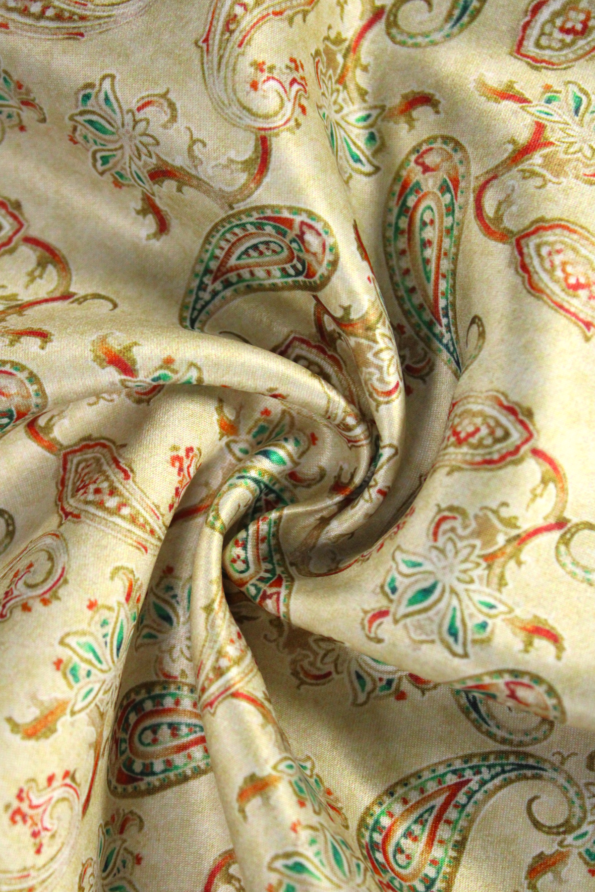 Cream Paisley Microfiber Pocket Square