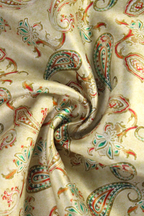 Cream Paisley Microfiber Pocket Square