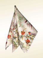 Cream Abstract Floral Microfiber Pocket Square