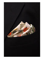 Cream Abstract Floral Microfiber Pocket Square