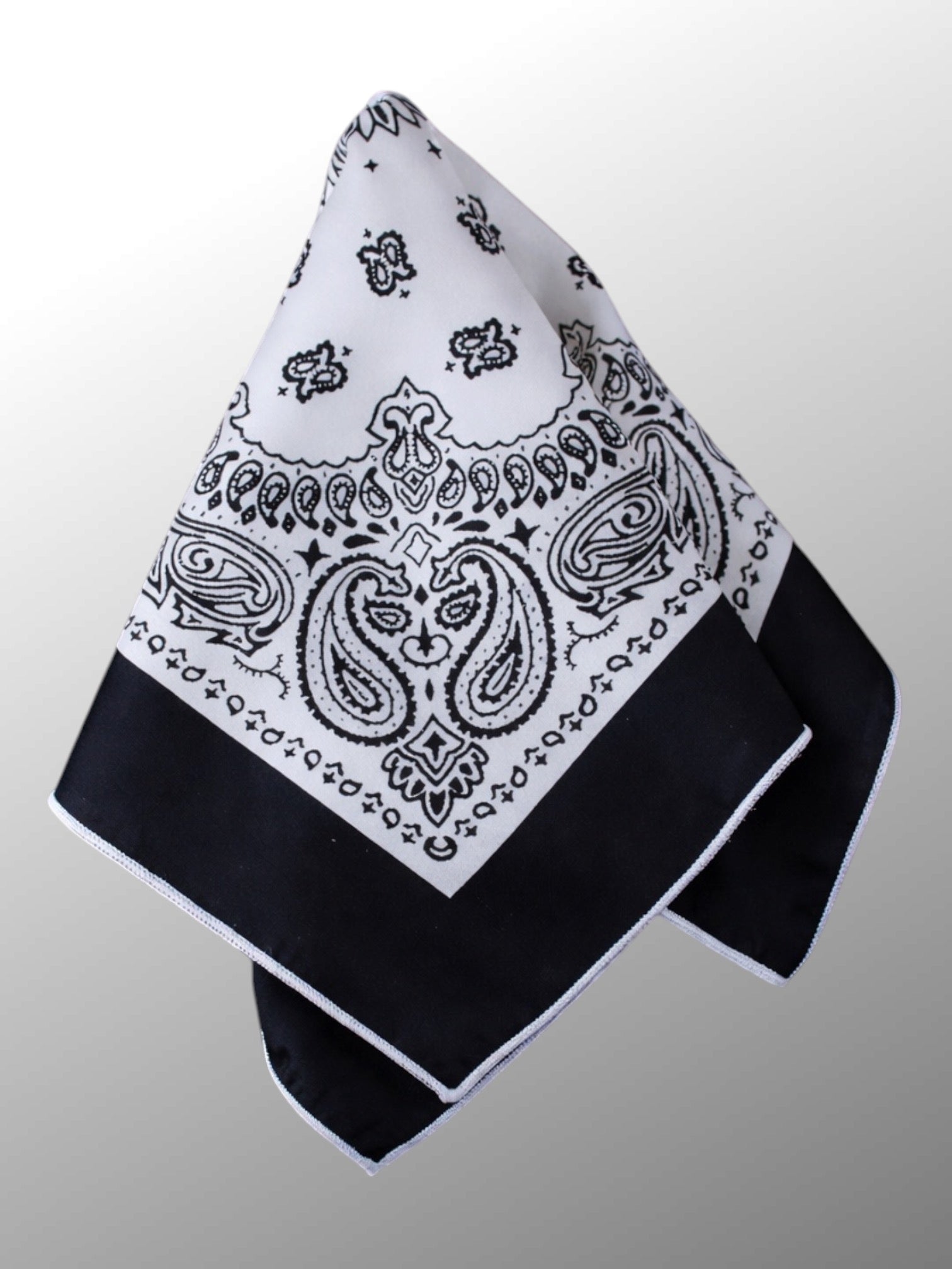 Classic Black & White Paisley Pocket Square