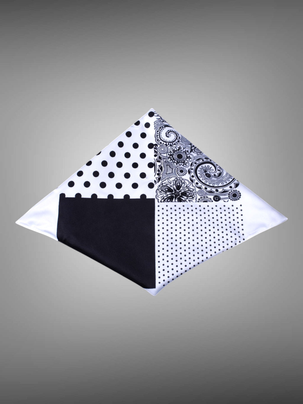 Multi Pattern Print Black n White Pocket Square