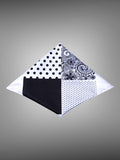 Multi Pattern Print Black n White Pocket Square