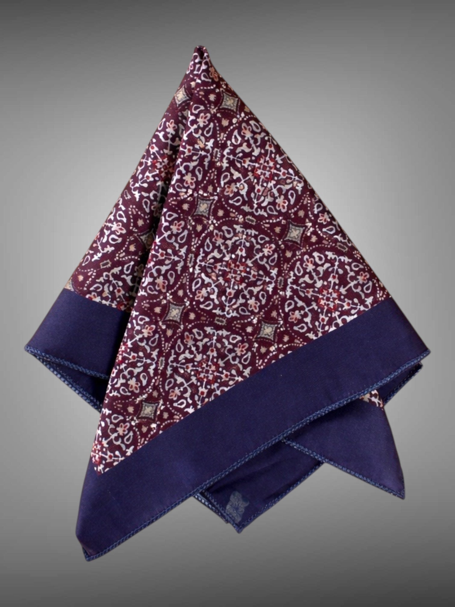 Midnight Blossom Pocket Square