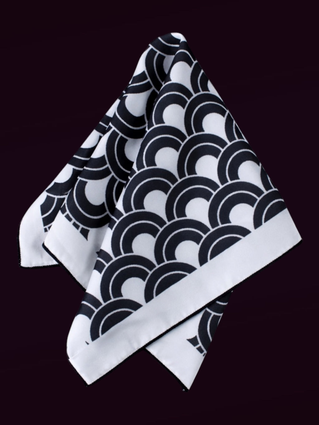 Monochrome Waves Pocket Square