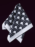 Monochrome Waves Pocket Square