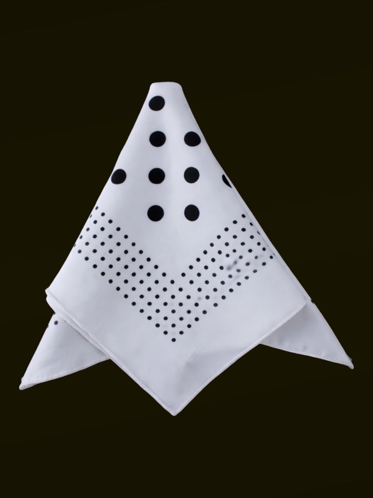 White and Black Polka Dot Pocket Square