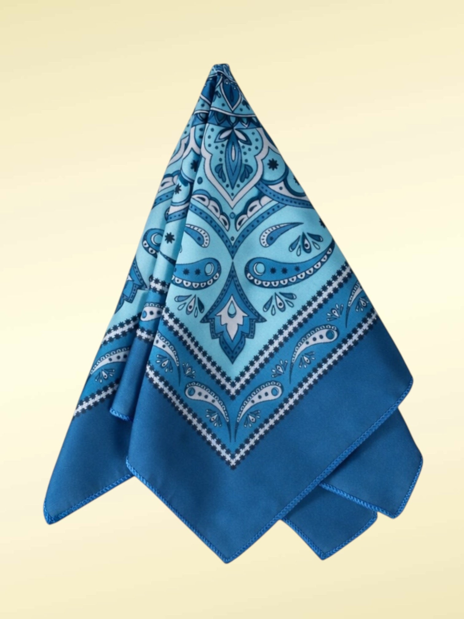 Teal Geometric Printed Pocket Square