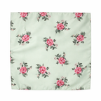 Mint Green Floral Printed Scarf With Pocket Square