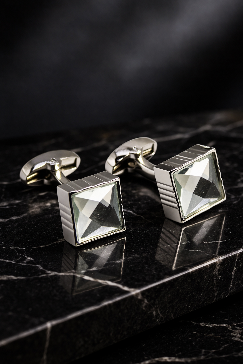 Premium Square Crystal Cufflinks for Men