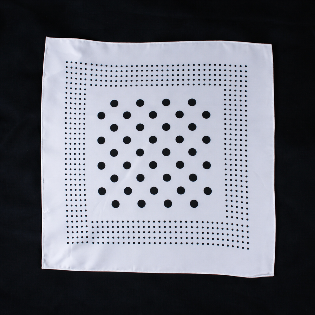 White and Black Polka Dot Pocket Square