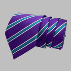 Purple And Teal Stripe Tie Combo