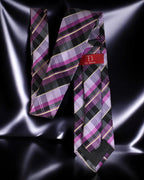 Purple Pink Checkered Necktie Set