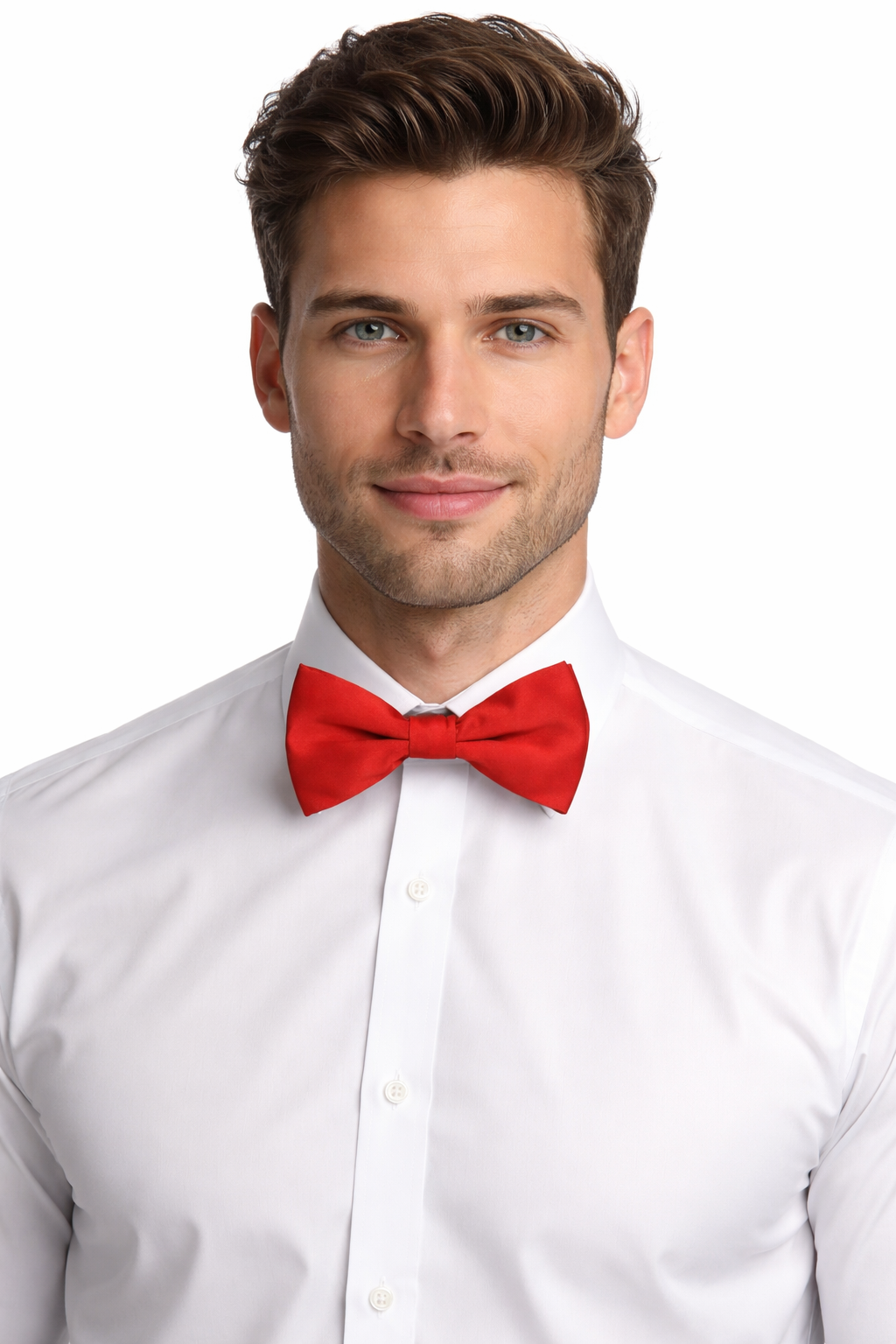 Red Solid Double Layered Bowtie
