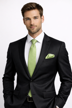 Light Green Self Squared Necktie