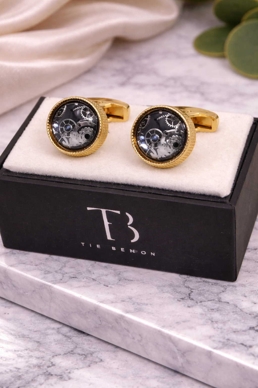 Steampunk Gear Design Cufflinks for Men