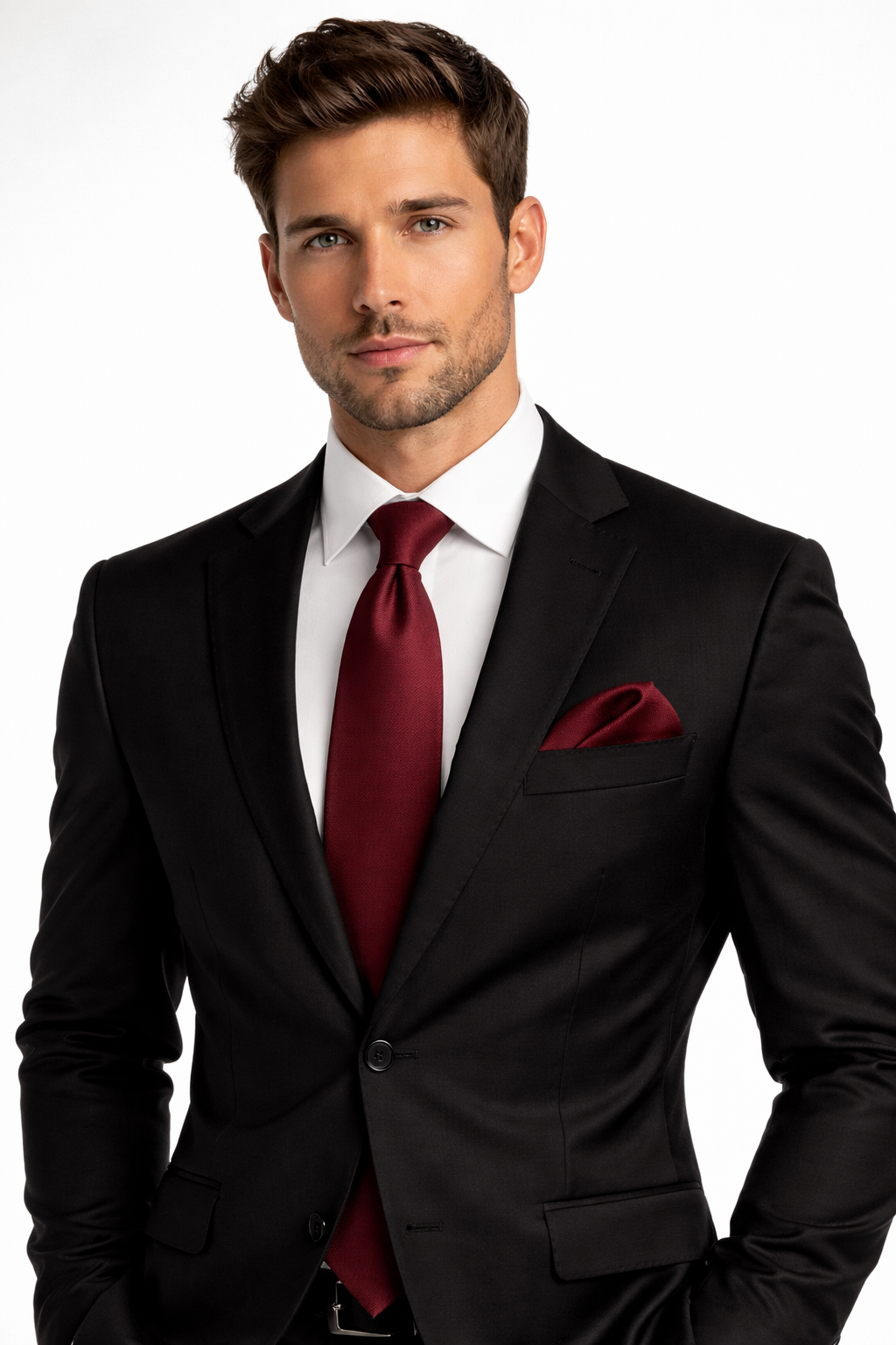 Wine Solid Necktie