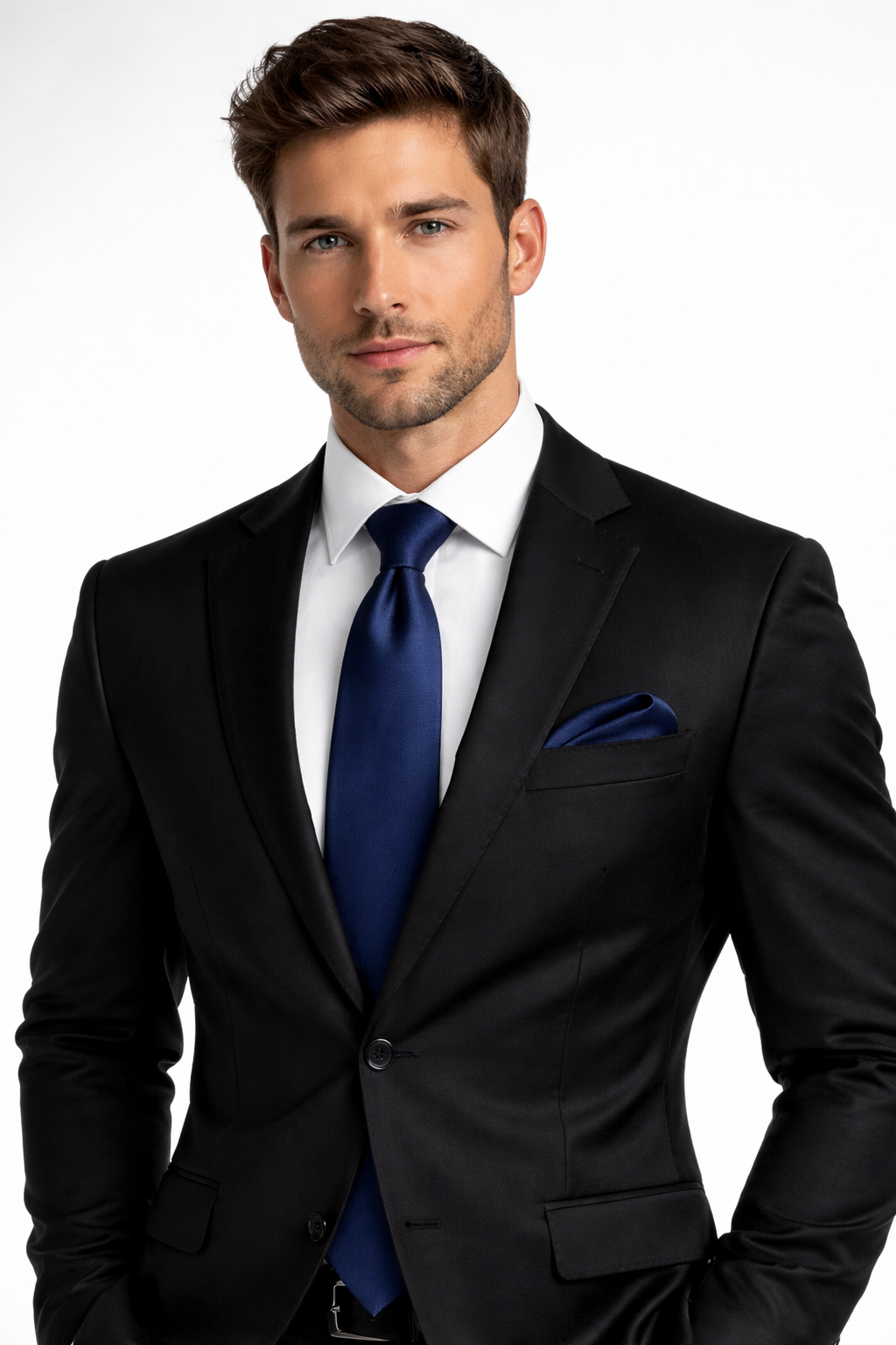 Navy Blue Solid Necktie