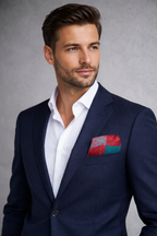 Multi Pattern Print Peach Pocket Square