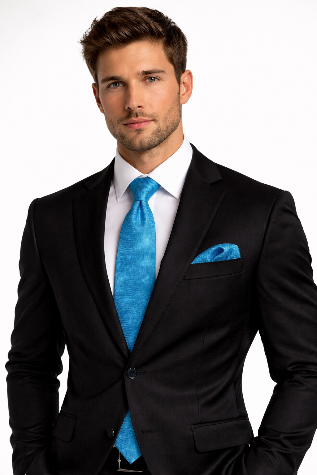 Blue Self Designed Necktie