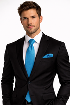 Blue Self Designed Necktie
