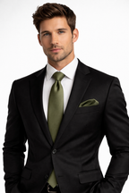 Olive Green Solid Necktie
