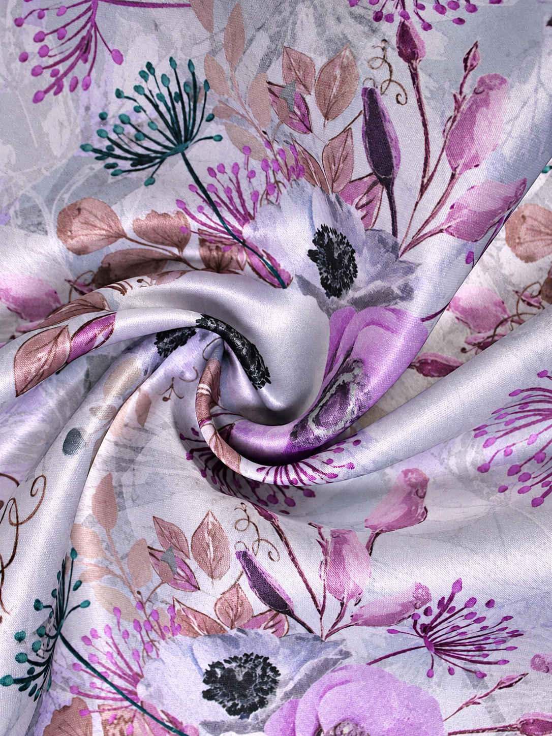 Lavender Floral Microfiber Pocket Square