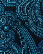 Teal Paisley MicroSilk Necktie Set with Pocket Square