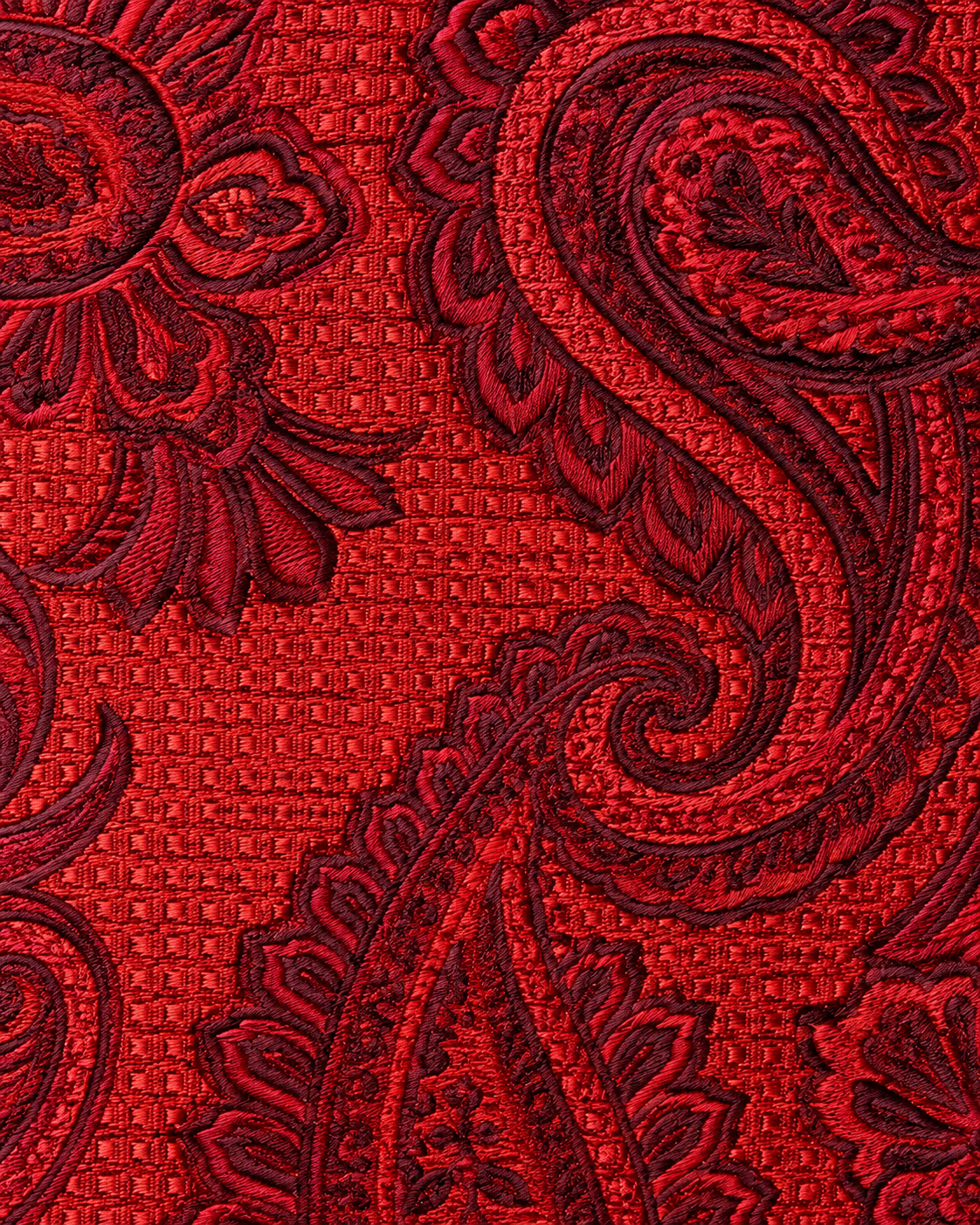 Red Paisley MicroSilk Tie with Pocket Square