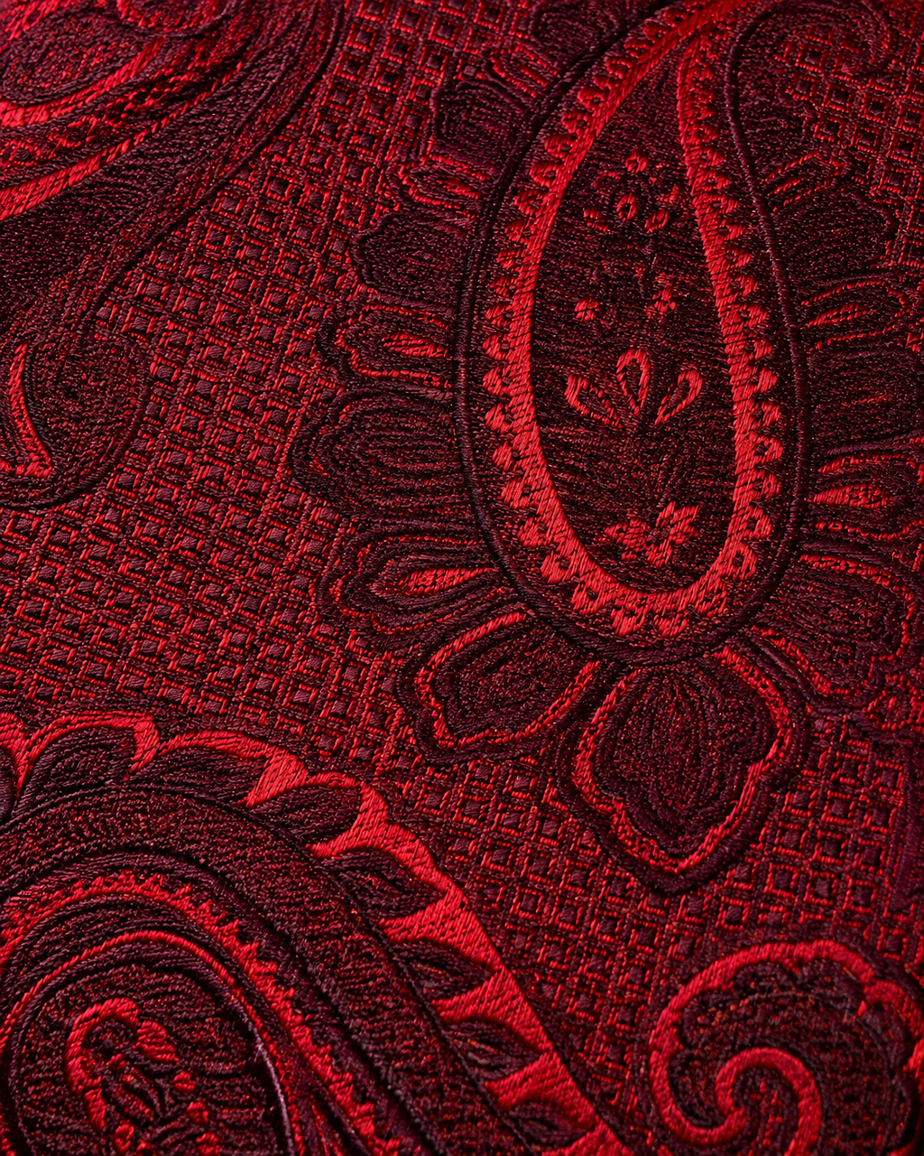 Wine Red Paisley Microsilk Tie & Pocket Square Set